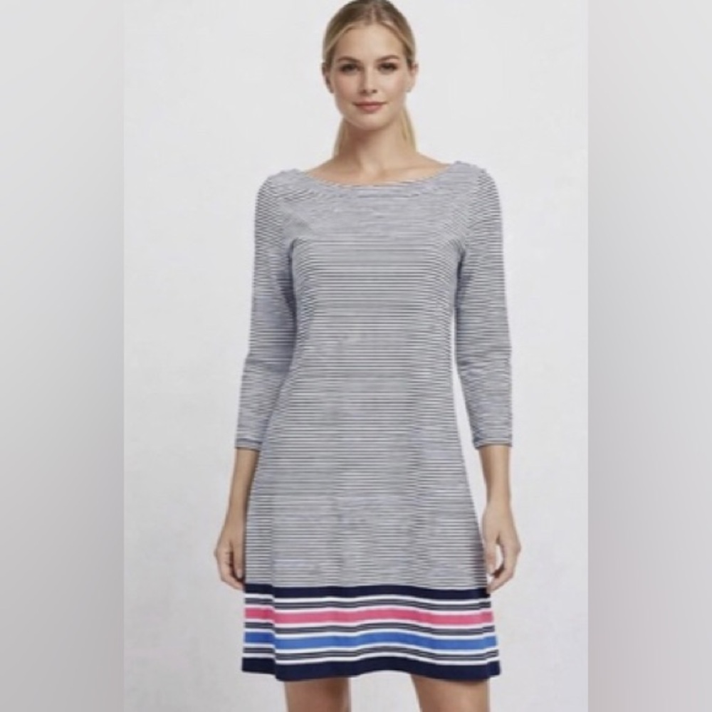 Lilly Pulitzer Noelle Pima cotton Dress in True Navy Bayside Stripe